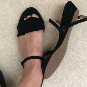 Never worn black suede wedges size 6.5